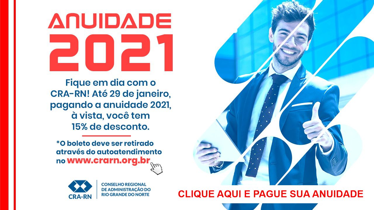 Read more about the article Pague a sua anuidade do CRA-RN