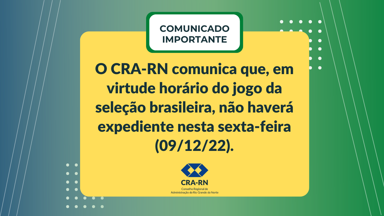 Read more about the article Confira o horário de funcionamento do CRA-RN durante os jogos da seleção brasileira