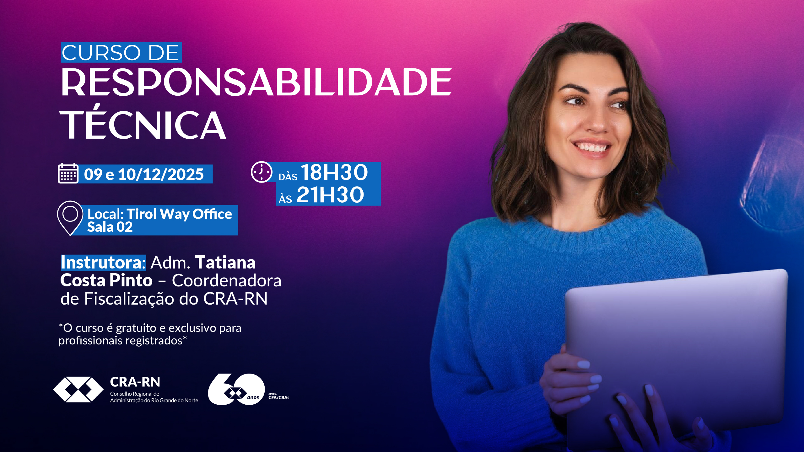 Você está visualizando atualmente CRA-RN promove Curso de Responsabilidade Técnica para certificação profissional